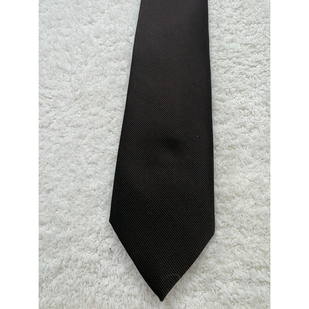 Damon Necktie Tie Mens Brown Excellent Ribbed Solid Classic A.J. August Menswear